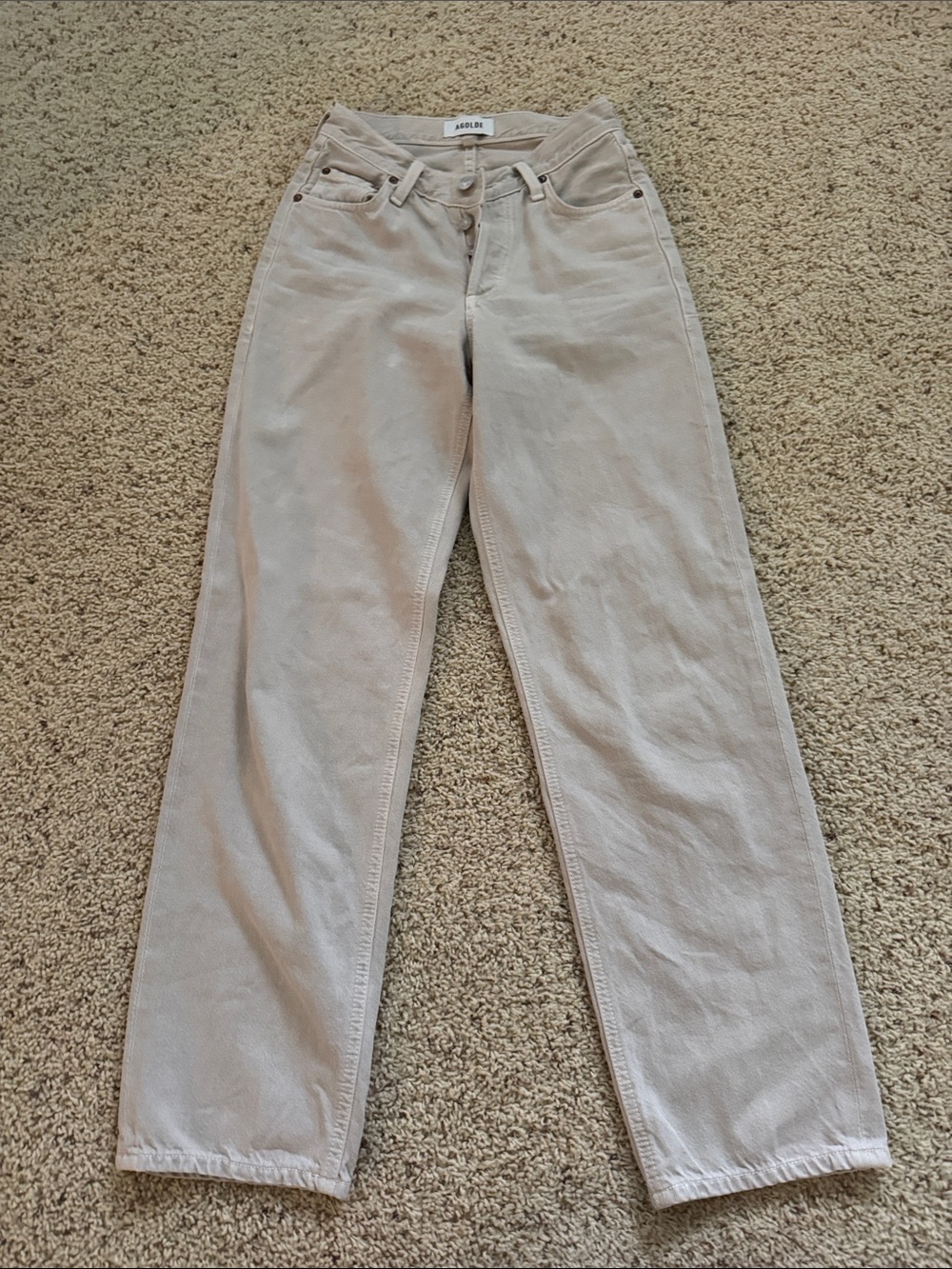 Agolde tan v waist jeans